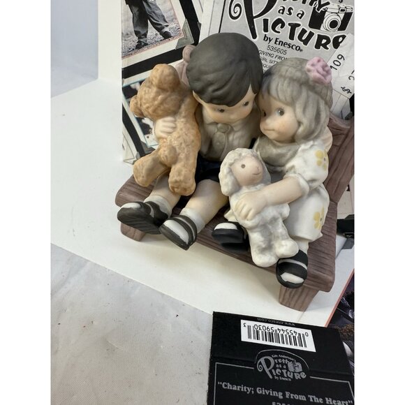 IN BOX Vintage Pretty as a Picture Enesco "Charity Giving From the Heart" 535605 - Picture 3 of 9